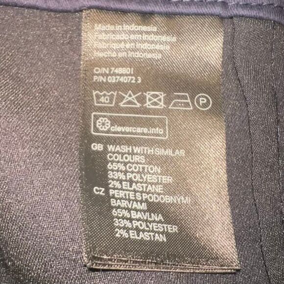 H&M Navy Blue Side Zip Back Slit Pockets Skinny Leg Trouser Pants, Women’s 12 - Picture 6 of 10